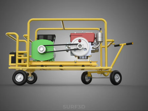 GENSET DIESEL ENGINE POWER GENERATOR SET DYNAMO ALTERNATOR MOTOR 3D Model