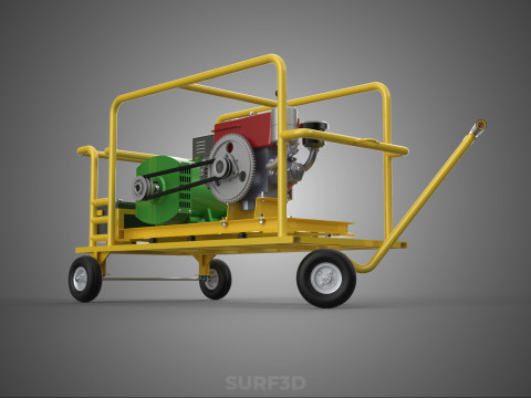 जेनसेट डीजल इंजन पावर जेनरेटर सेट डायनेमो अल्टरनेटर मोटर 3D मॉडल