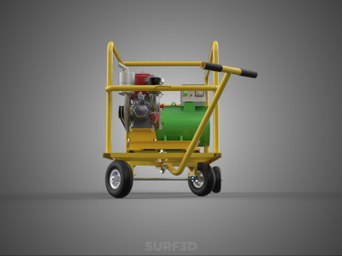 जेनसेट डीजल इंजन पावर जेनरेटर सेट डायनेमो अल्टरनेटर मोटर 3D मॉडल