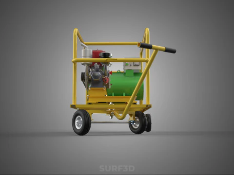 GENSET DIESEL ENGINE POWER GENERATOR SET DYNAMO ALTERNATOR MOTOR 3D Model