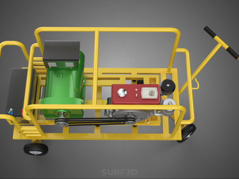 जेनसेट डीजल इंजन पावर जेनरेटर सेट डायनेमो अल्टरनेटर मोटर 3D मॉडल