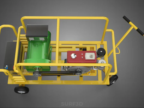 GENSET DIESEL ENGINE POWER GENERATOR SET DYNAMO ALTERNATOR MOTOR 3D Model