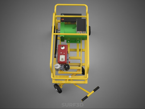 जेनसेट डीजल इंजन पावर जेनरेटर सेट डायनेमो अल्टरनेटर मोटर 3D मॉडल