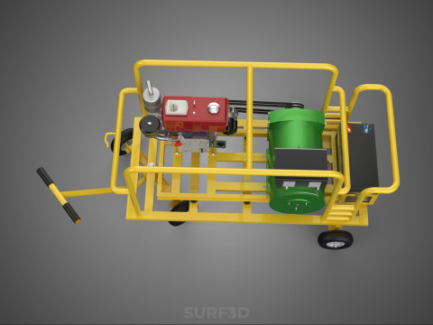 जेनसेट डीजल इंजन पावर जेनरेटर सेट डायनेमो अल्टरनेटर मोटर 3D मॉडल