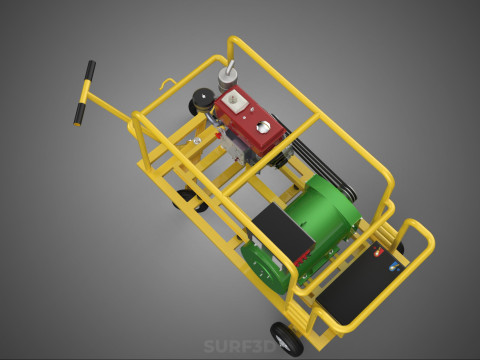 जेनसेट डीजल इंजन पावर जेनरेटर सेट डायनेमो अल्टरनेटर मोटर 3D मॉडल