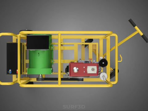 GENSET DIESEL ENGINE POWER GENERATOR SET DYNAMO ALTERNATOR MOTOR 3D Model
