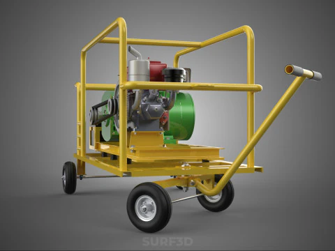GENSET DIESEL ENGINE POWER GENERATOR SET DYNAMO ALTERNATOR MOTOR 3D Model
