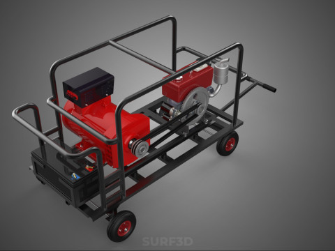 Lichtbogenschwei&szlig;ger&auml;t, Schwei&szlig;ger&auml;t, Dieselgenerator, Stromaggregat, kW 3D Modell