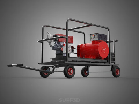 ДУГОВАЯ СВАРКА СВАРОЧНЫЙ АППАРАТ МОЩНОСТЬ ДИЗЕЛЬ-ГЕНЕРАТОР ГЕНЕРАТОР КВТ 3D Модель