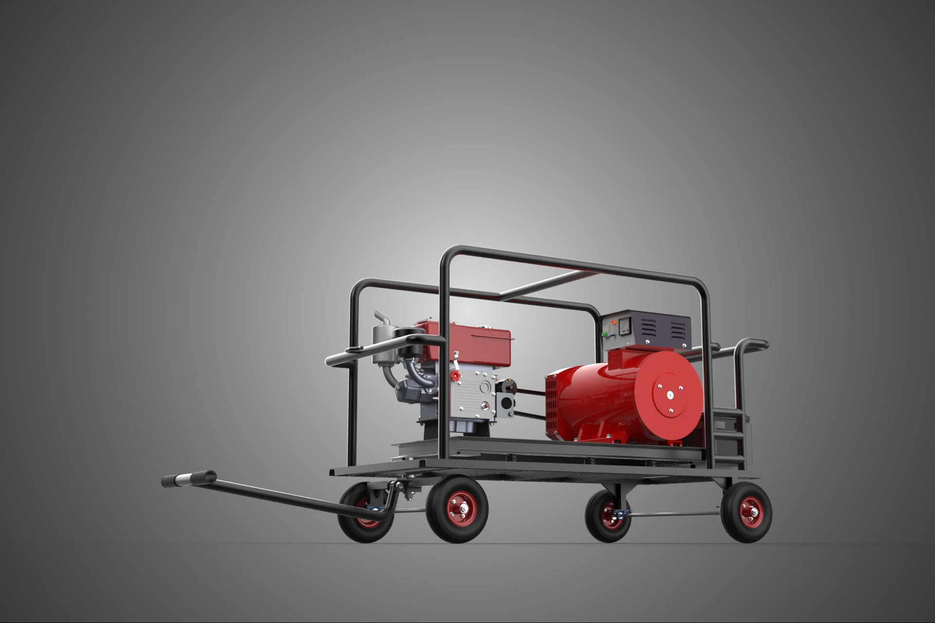 COMPACT DIESEL ENGINE SINGLE CYLINDER POWER GENERATOR SET GENSET 3D Model .c4d .max .obj .3ds .fbx .stl .blend