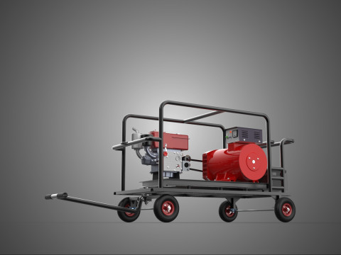 GENERATOR DAYA SILINDER TUNGGAL MESIN DIESEL KOMPAK Model 3D