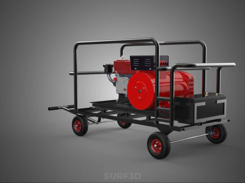 COMPACT DIESEL ENGINE SINGLE CYLINDER POWER GENERATOR SET GENSET 3D Model