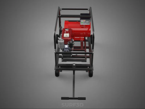 COMPACT DIESEL ENGINE SINGLE CYLINDER POWER GENERATOR SET GENSET 3D Model