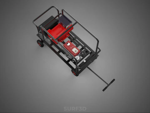COMPACT DIESEL ENGINE SINGLE CYLINDER POWER GENERATOR SET GENSET 3D Model