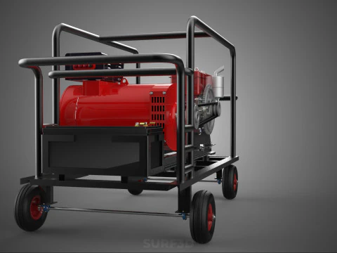 COMPACT DIESEL ENGINE SINGLE CYLINDER POWER GENERATOR SET GENSET 3D Model
