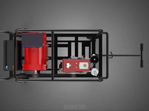 COMPACT DIESEL ENGINE SINGLE CYLINDER POWER GENERATOR SET GENSET 3D Model
