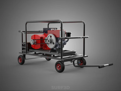 COMPACT DIESEL ENGINE SINGLE CYLINDER POWER GENERATOR SET GENSET 3D Model