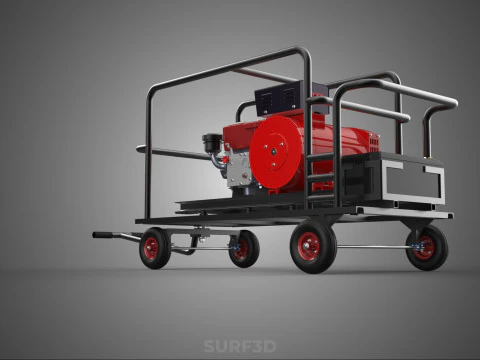 COMPACT DIESEL ENGINE SINGLE CYLINDER POWER GENERATOR SET GENSET 3D Model