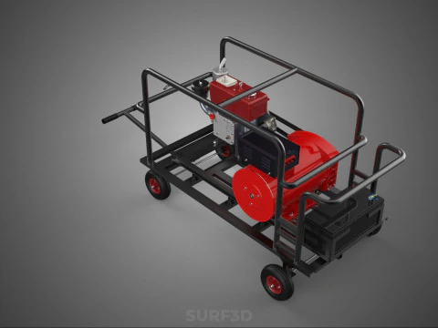 COMPACT DIESEL ENGINE SINGLE CYLINDER POWER GENERATOR SET GENSET 3D Model