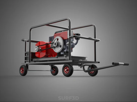 COMPACT DIESEL ENGINE SINGLE CYLINDER POWER GENERATOR SET GENSET 3D Model