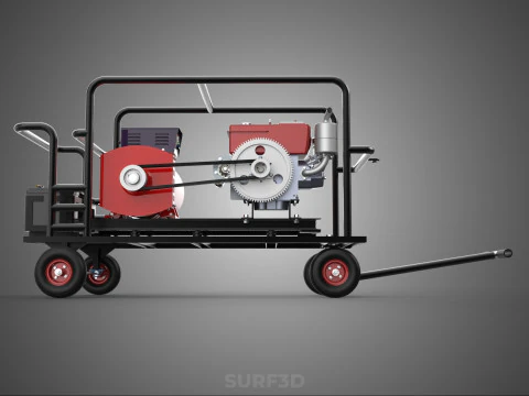 COMPACT DIESEL ENGINE SINGLE CYLINDER POWER GENERATOR SET GENSET 3D Model