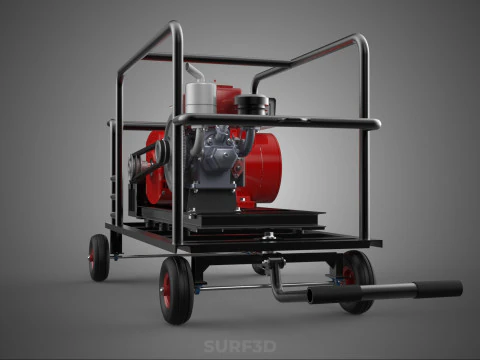 COMPACT DIESEL ENGINE SINGLE CYLINDER POWER GENERATOR SET GENSET 3D Model
