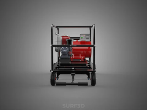 COMPACT DIESEL ENGINE SINGLE CYLINDER POWER GENERATOR SET GENSET 3D Model