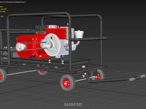 COMPACT DIESEL ENGINE SINGLE CYLINDER POWER GENERATOR SET GENSET 3D Model