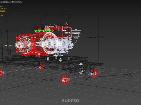COMPACT DIESEL ENGINE SINGLE CYLINDER POWER GENERATOR SET GENSET 3D Model
