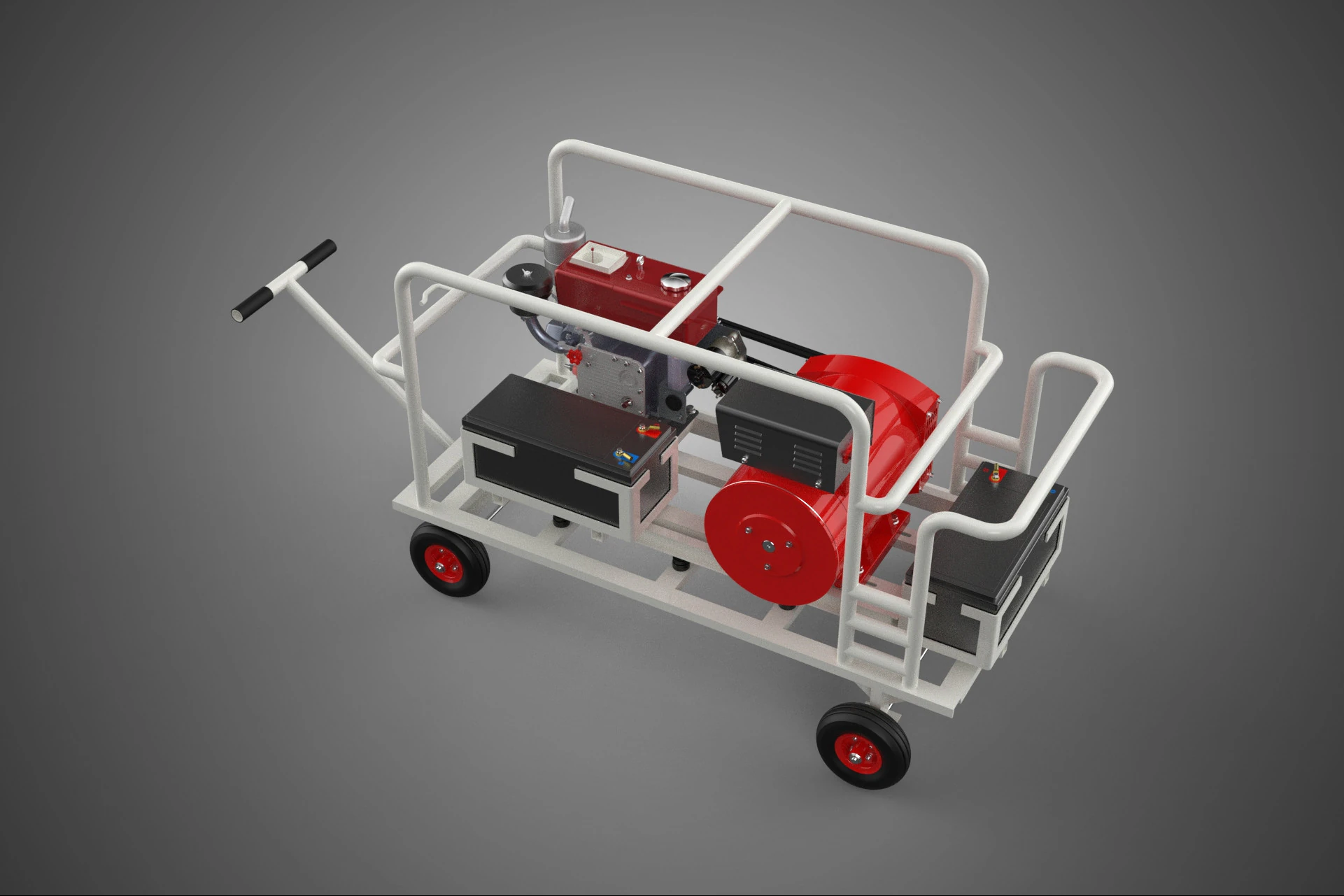 LARGE POWER BANK CHARGING STATION DIESEL GENERATOR SET GENSET KW 3D Model .c4d .max .obj .3ds .fbx .stl .blend 