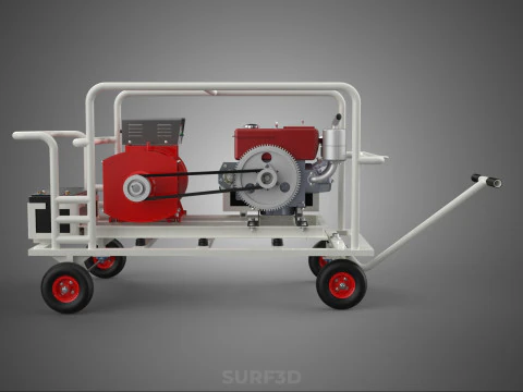 LARGE POWER BANK CHARGING STATION DIESEL GENERATOR SET GENSET KW 3D Model