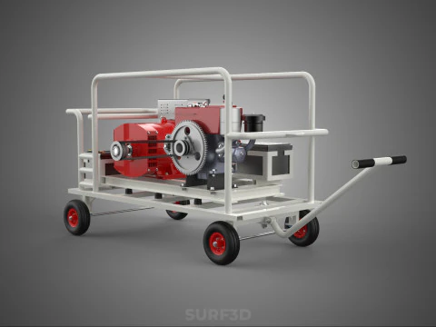 डीजल स्वचालित इलेक्ट्रिक मोटर स्टार्टर डायनमो फ्लाईव्हील जेनसेट 3D मॉडल