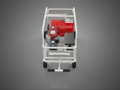 डीजल स्वचालित इलेक्ट्रिक मोटर स्टार्टर डायनमो फ्लाईव्हील जेनसेट 3D मॉडल