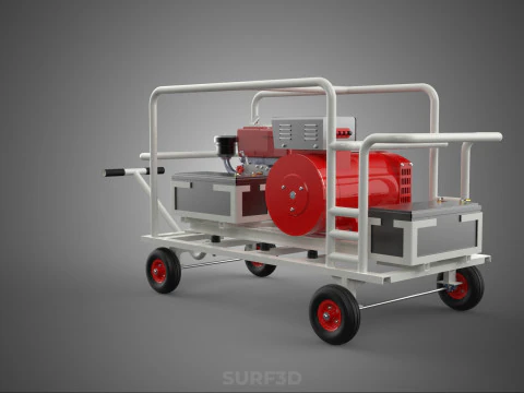 डीजल स्वचालित इलेक्ट्रिक मोटर स्टार्टर डायनमो फ्लाईव्हील जेनसेट 3D मॉडल