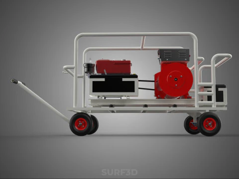 डीजल स्वचालित इलेक्ट्रिक मोटर स्टार्टर डायनमो फ्लाईव्हील जेनसेट 3D मॉडल