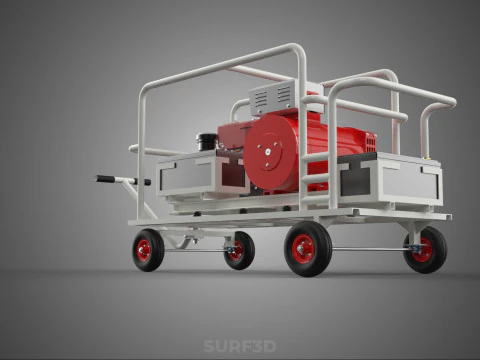 डीजल स्वचालित इलेक्ट्रिक मोटर स्टार्टर डायनमो फ्लाईव्हील जेनसेट 3D मॉडल