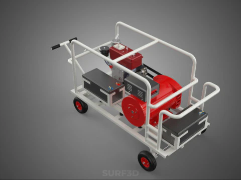 डीजल स्वचालित इलेक्ट्रिक मोटर स्टार्टर डायनमो फ्लाईव्हील जेनसेट 3D मॉडल