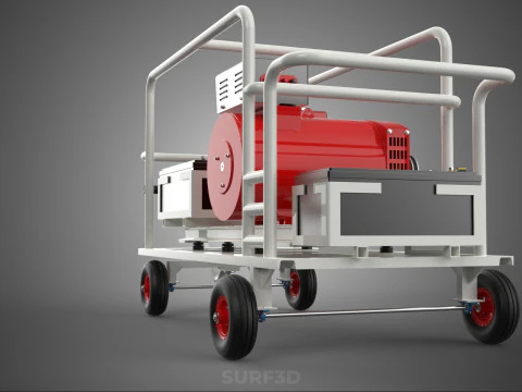 डीजल स्वचालित इलेक्ट्रिक मोटर स्टार्टर डायनमो फ्लाईव्हील जेनसेट 3D मॉडल