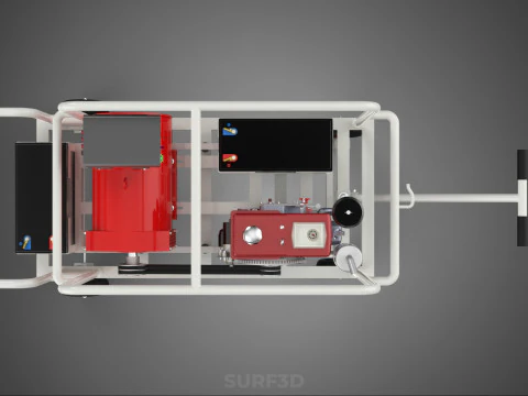 डीजल स्वचालित इलेक्ट्रिक मोटर स्टार्टर डायनमो फ्लाईव्हील जेनसेट 3D मॉडल