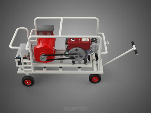 डीजल स्वचालित इलेक्ट्रिक मोटर स्टार्टर डायनमो फ्लाईव्हील जेनसेट 3D मॉडल