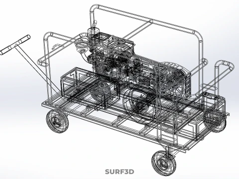 डीजल स्वचालित इलेक्ट्रिक मोटर स्टार्टर डायनमो फ्लाईव्हील जेनसेट 3D मॉडल