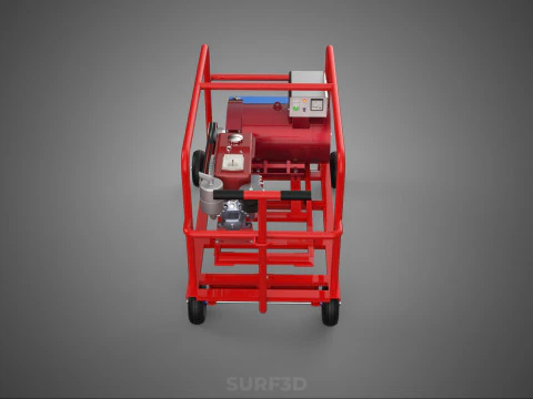 STANDARD DIESEL ENGINE POWER GENERATOR SET MOBILE TROLLEY CART 3D Model