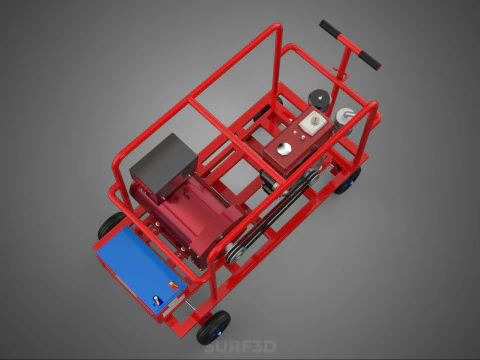 STANDARD DIESEL ENGINE POWER GENERATOR SET MOBILE TROLLEY CART 3D Model