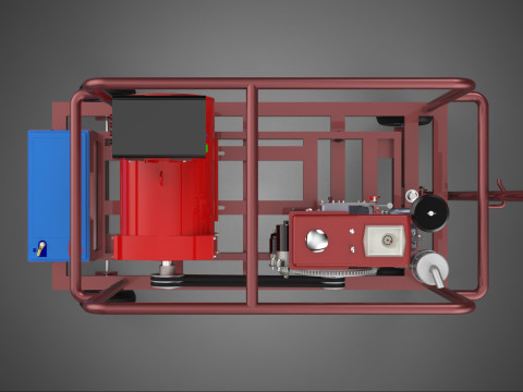 SMALL SCALE POWER PLANT MOBILE GENERATOR CART SET GENSET DIESEL 3D Model