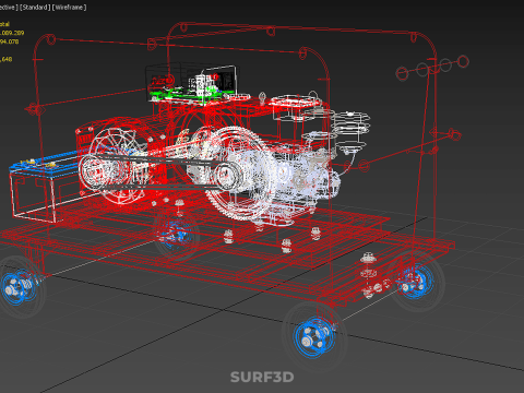 SMALL SCALE POWER PLANT MOBILE GENERATOR CART SET GENSET DIESEL 3D Model