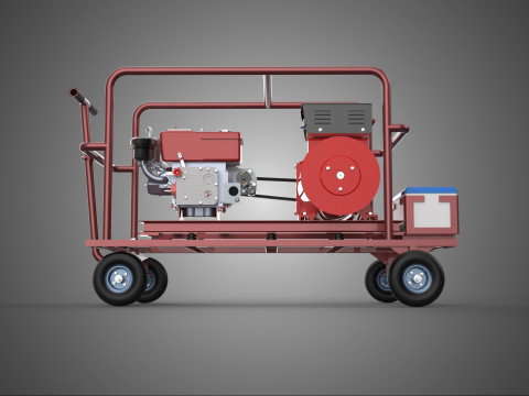 GRUPPO ELETTROGENO MOTORE DIESEL MOBILE POWER PALLET CARRELLO GE Modello 3D