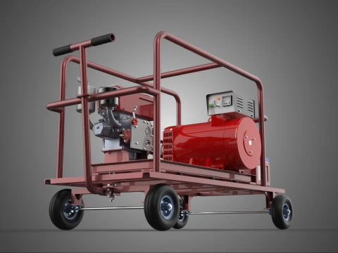 MOBILE POWER PALLET DIESEL ENGINE GENERATOR SET GENSET TROLLEY 3D Model