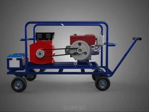 PORTABLE ELECTRIC VEHICLE EV CAR CHARGING SYSTEM POWER GENERATOR 3D Model