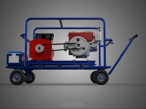 PORTABLE ELECTRIC VEHICLE EV CAR CHARGING SYSTEM POWER GENERATOR 3D Model