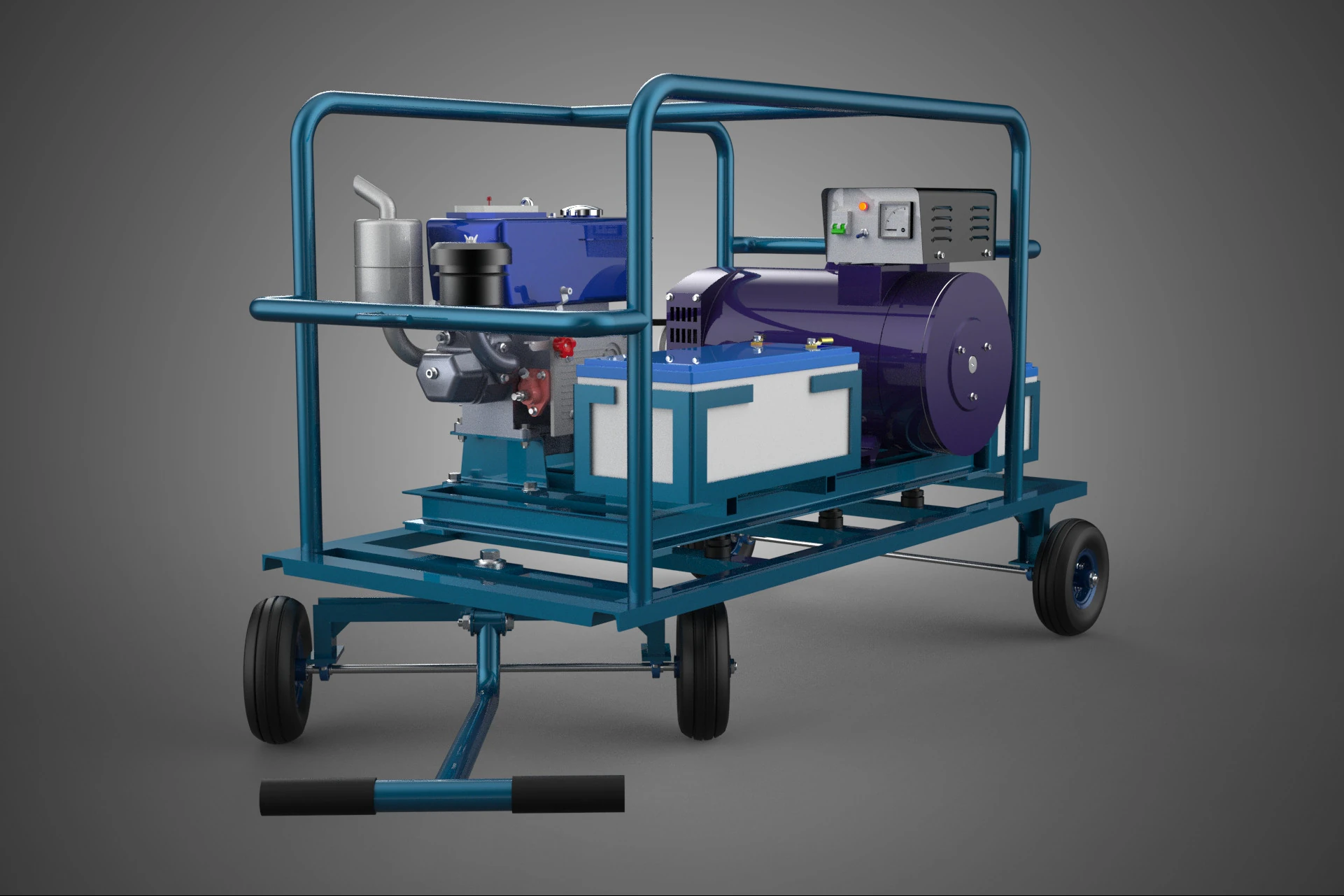 ALTERNATOR DYNAMO DIESEL ENGINE POWER GENERATOR SET GENSET MOTOR 3D Model .c4d .max .obj .3ds .fbx .stl .blend 